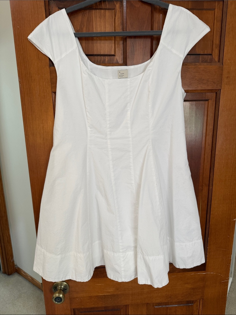 a new day White Square-Neck Cap-Sleeve Tunic